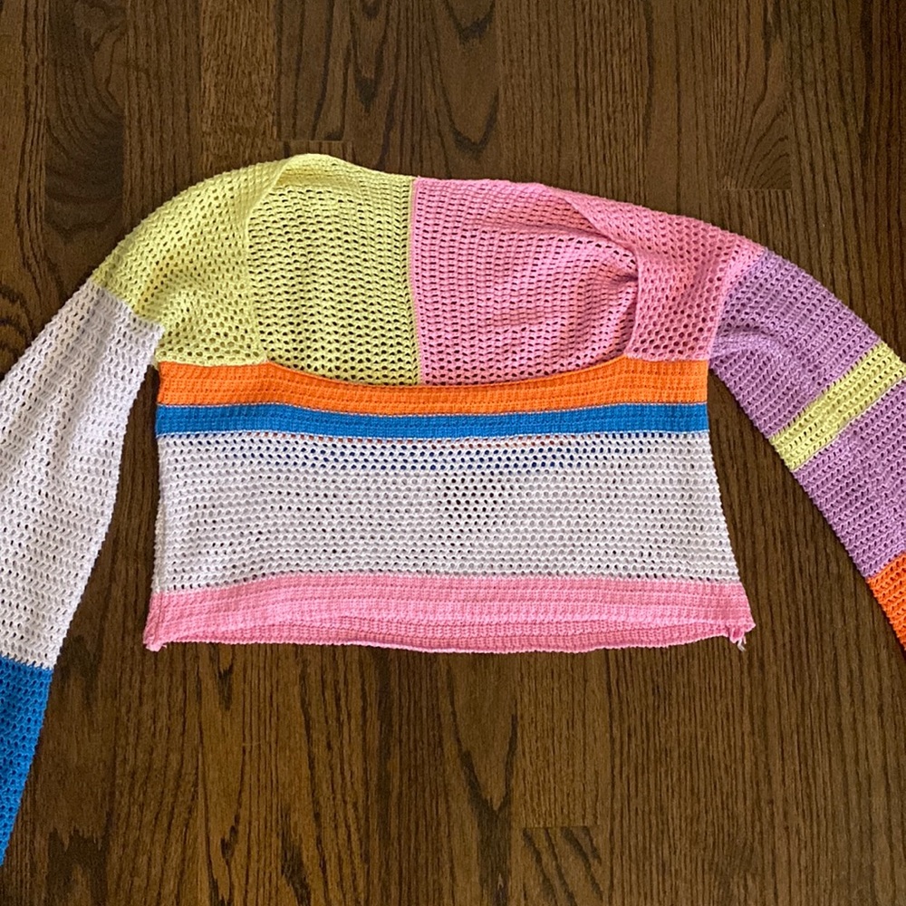 Multi color crochet crop top